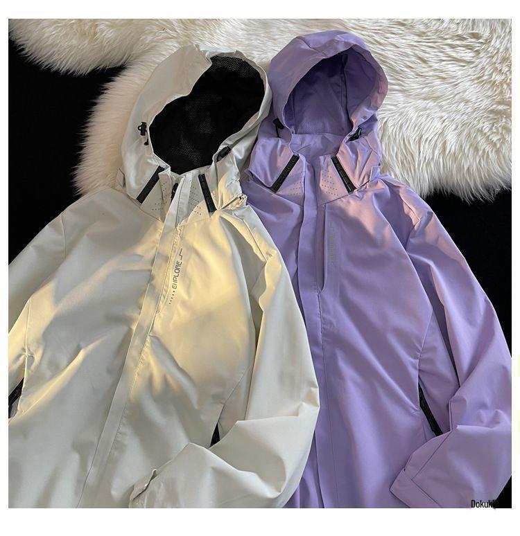 Vintage Windbreaker im amerikanischen Stil: Herren Japanische Cityboy Workwear Jacke mit Stehkragen und Kapuze