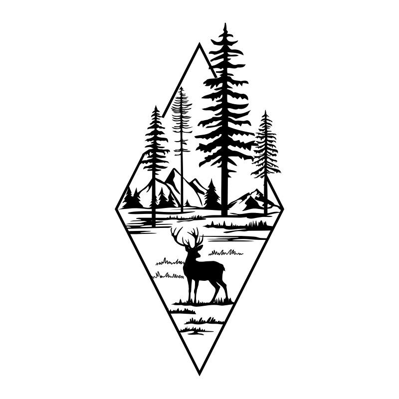 Nordic Style Ins Deer Door Stickers Home Decor Removable Hallway Stair Decoration Vinyl Mural Decals