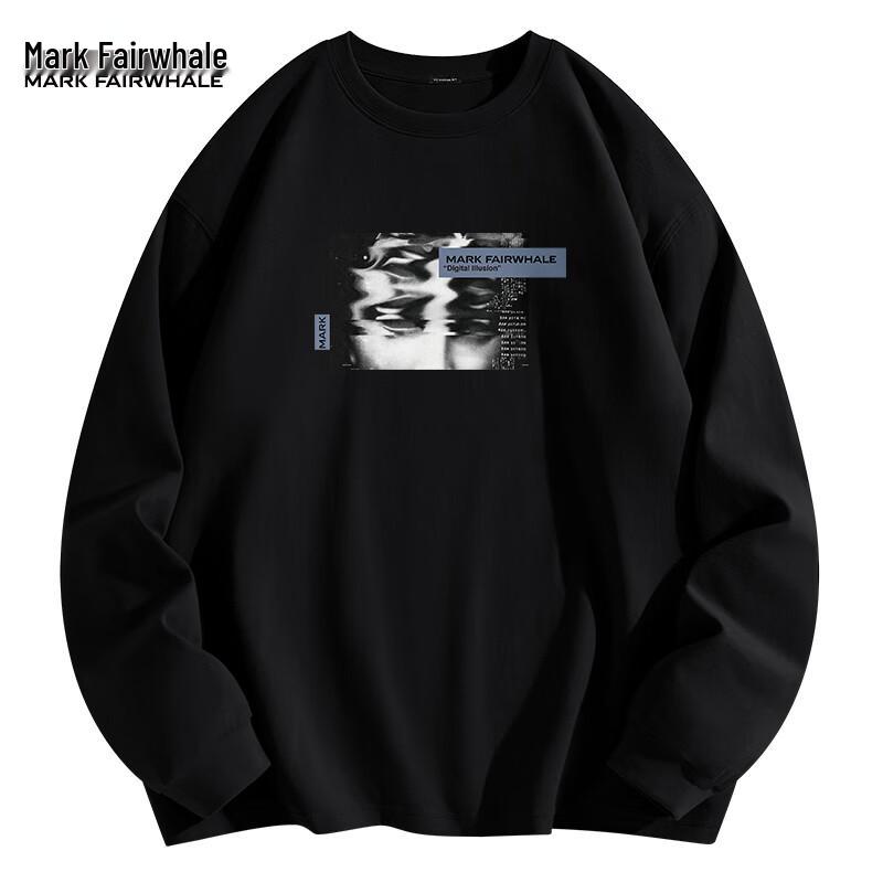 

Mark Hua Fei Men s Trendy Heavyweight Loose Fit Pure Cotton Long Sleeve Crew Neck T-Shirt XL