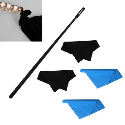 Lote de 5 varillas de limpieza de plástico para flauta, paño de limpieza de microfibra de colores, kit de limpieza para flauta con hisopo para saxofón.