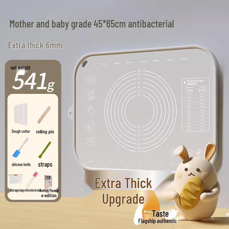 Food Grade Thickened Silicone Kneading and Rolling Mat, Non-Slip Cutting Board for Dumplings and Dough.