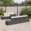 Garden Sofa Set with Cushions 8 pcs Black and Cream