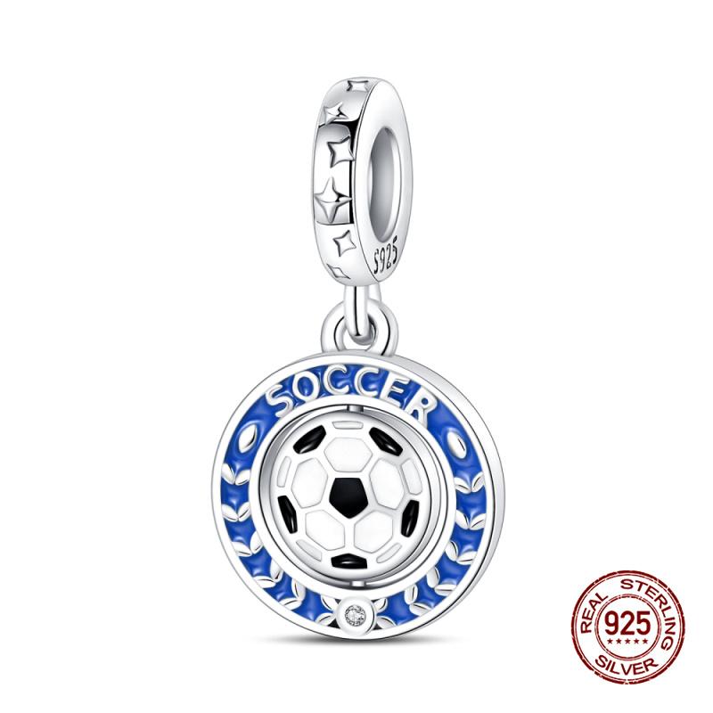 Charms Copper Fit 3Mm Original Bracelet Necklace Womens Sports Fitness Football Series Charms Diy Fine Jewelry Gifts