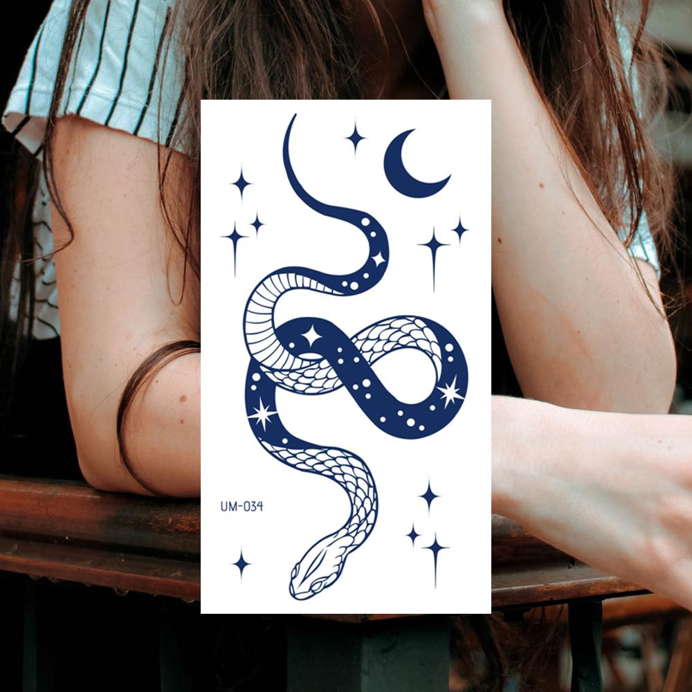 1 Sheets Semi Permanent Tattoos Women's Arm Back Fake Tattoos Waterproof and Long Lasting Plant Juice Tattoos