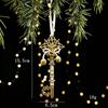 White Gold Retro Elk Snowflake Christmas Tree Ornament