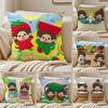 Cartoon M-Monchhichis Cushion Cover Silky Short Plush Sofa Pillow Cover Hidden Zipper Soft Dustproof Case for Home Decor