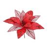 Glitter Artificial Poinsettia Flower 29CM Simulation Flowers Sequins Flower  Christmas Decoration