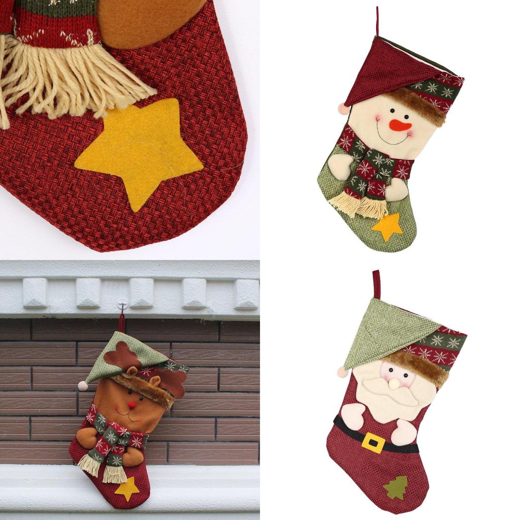 Christmas Stocking Handmade Nonwoven Santa Sock For Party Decor Gift For Friends