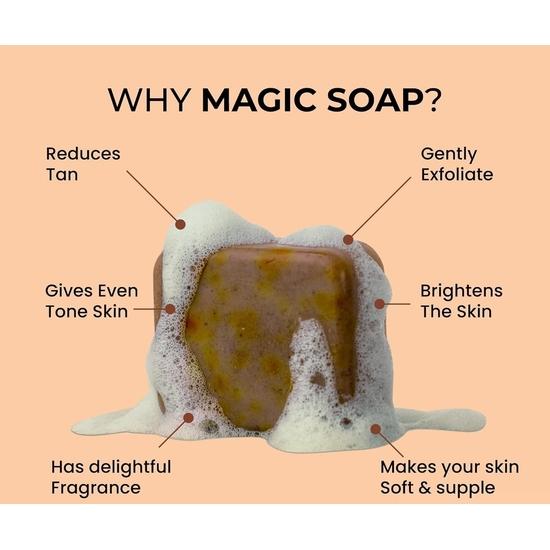 Ghar Seife Sandelholz & Safran Magische Seifen für das Bad (100g Packung mit 2) | Parabenenfrei | Sandelholz | Hautaufhellende Seife für Männer & Frauen