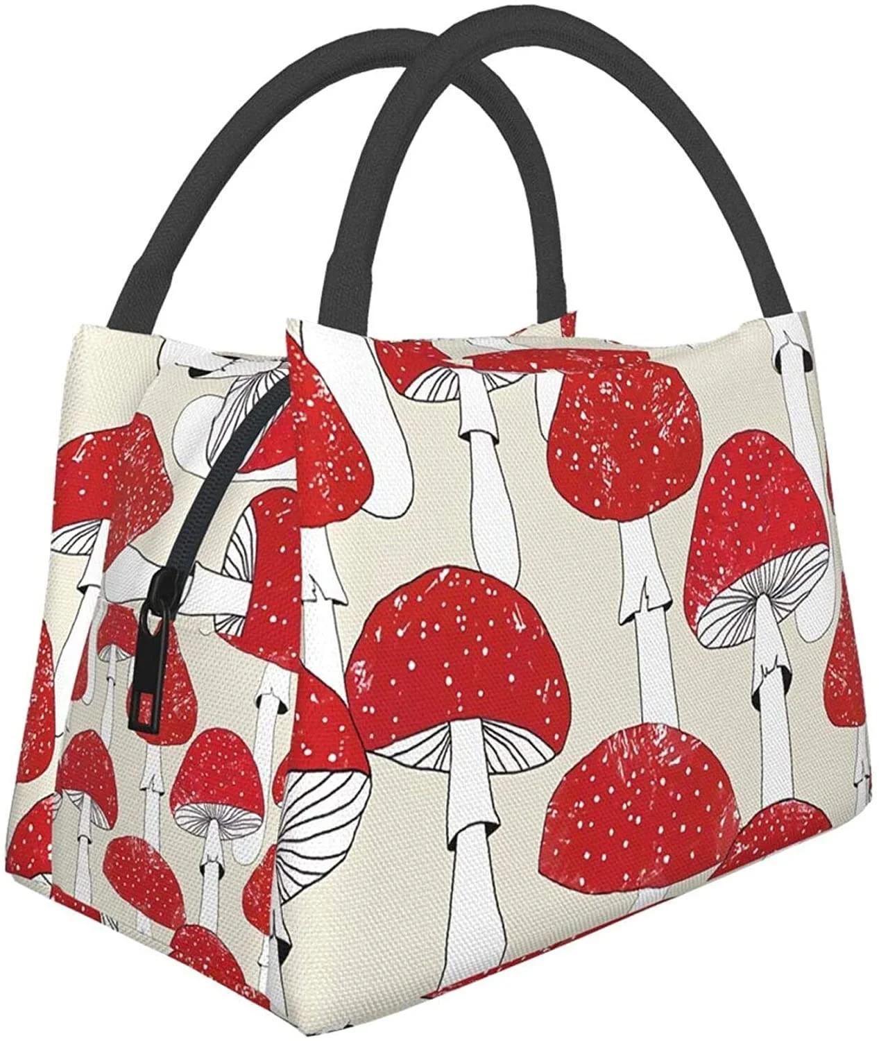 

Сумка для ланча «Галлюцинации» с грибами, портативная, большая, изоляционная, охлаждающая сумка-холодильник 28x17x16CM зелёный