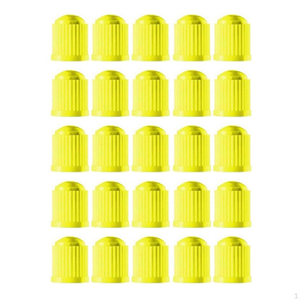 25 Pack Car Tire Valve Caps with Rubber Ring for Vehicle