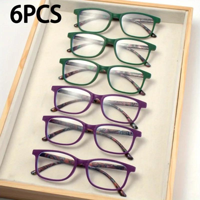 6PCS Anti Blue Light Reading Glasses for Women Men Fashion Frame Presbyopia Glasses Anti Fatigue Eyeglasses