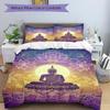 3pcs Buddha Lotus Bedding Set, Includes Without Pillow Inserts, Soft Comfortable Bedding Set,All-Season Use a0924009
