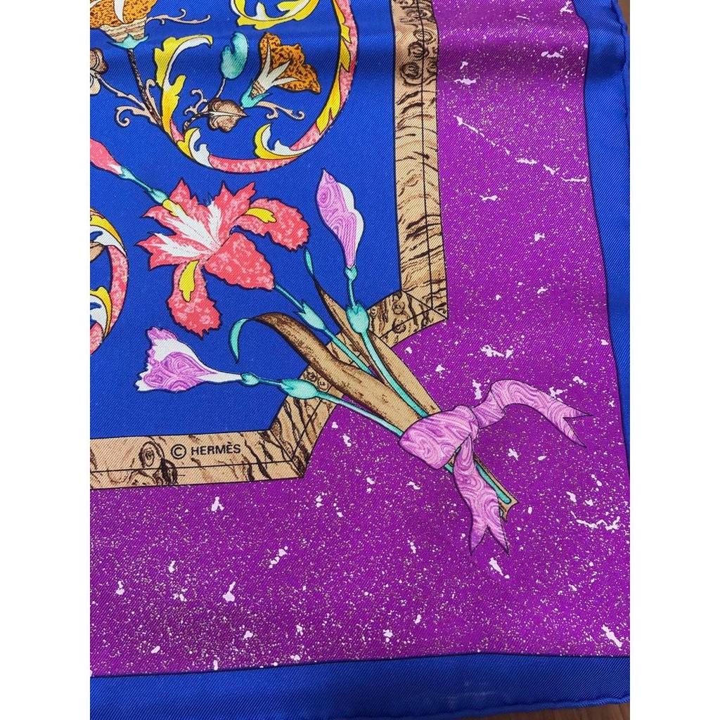 Used HERMS Pierres dOrient Et dOccident (Stones of the East and West) Carre 90 Silk Scarf