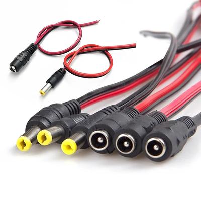 5/20Pcs 5.5*2.1mm Male Female Plug 12V DC Power Pigtail Cable Jack for CCTV Camera Connector Tail Extension 24V DC Wire