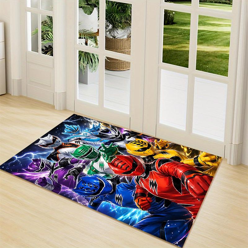 Power Rangers Teamup Carpet Rug Soft Washable Antislip Home Living Room Sofa Mats Personalized Christmas Rug