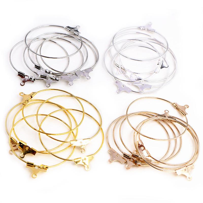 30pcs 20 25 30 35 40 45mm Hoop Earrings Big Circle Ear Wire Hoops Earrings Findings For DIY Jewelry Making Supplies Accessories