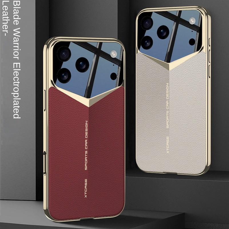 Leather Ultra-Thin Camera Height Enhancement Lens Phone Case for iPhone 17 Pro Max iPhone17 Pro Camera Protect Cover
