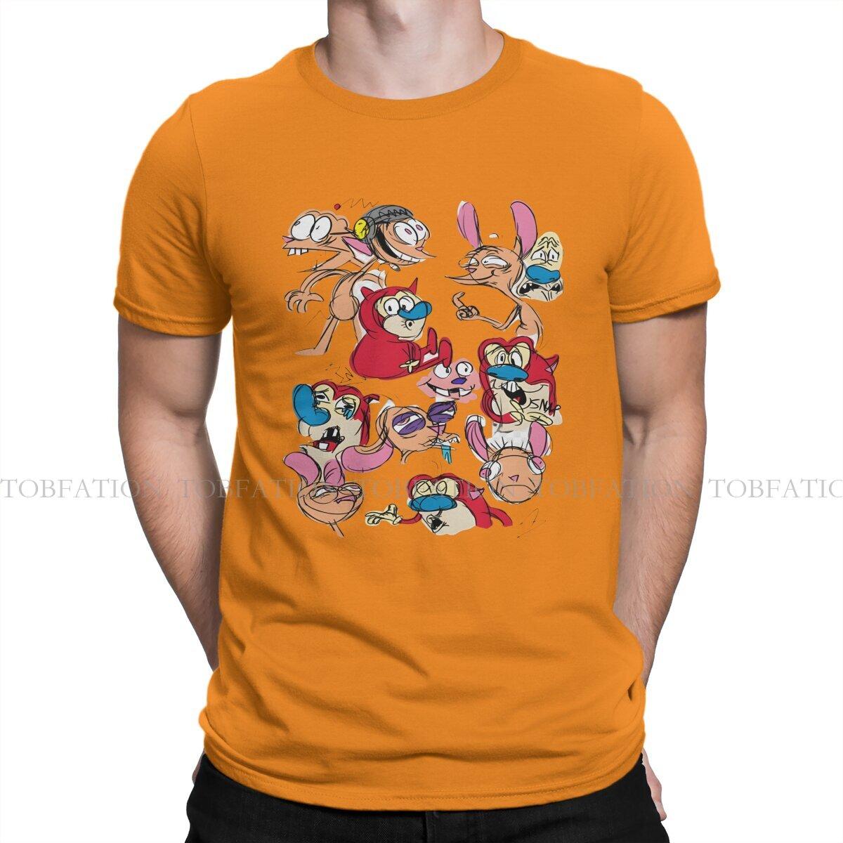 

ZX Show The Ren Stimpy Show Anime Men T Shirt Cotton Fashion ONeck TShirt Harajuku Streetwear 4XL