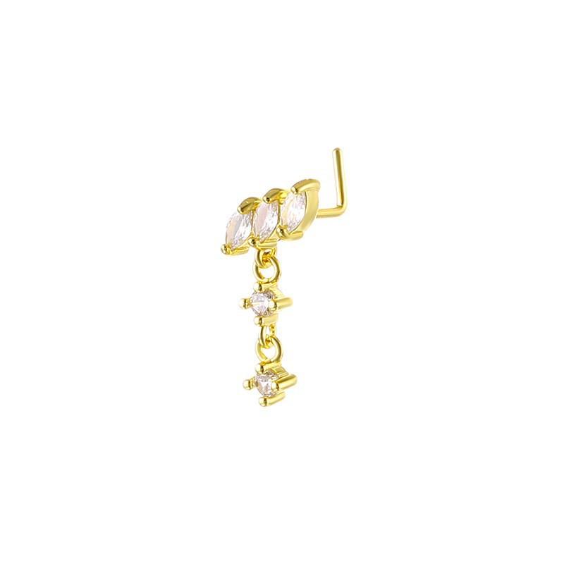

Tassel Chain Nose Ring with Zircon Body Piercing Fashion Jewelry