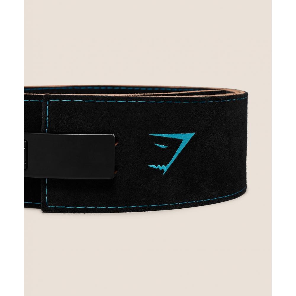 Gymshark Lever Lifting Belt Black Brand Blue I3a5m Bc8k