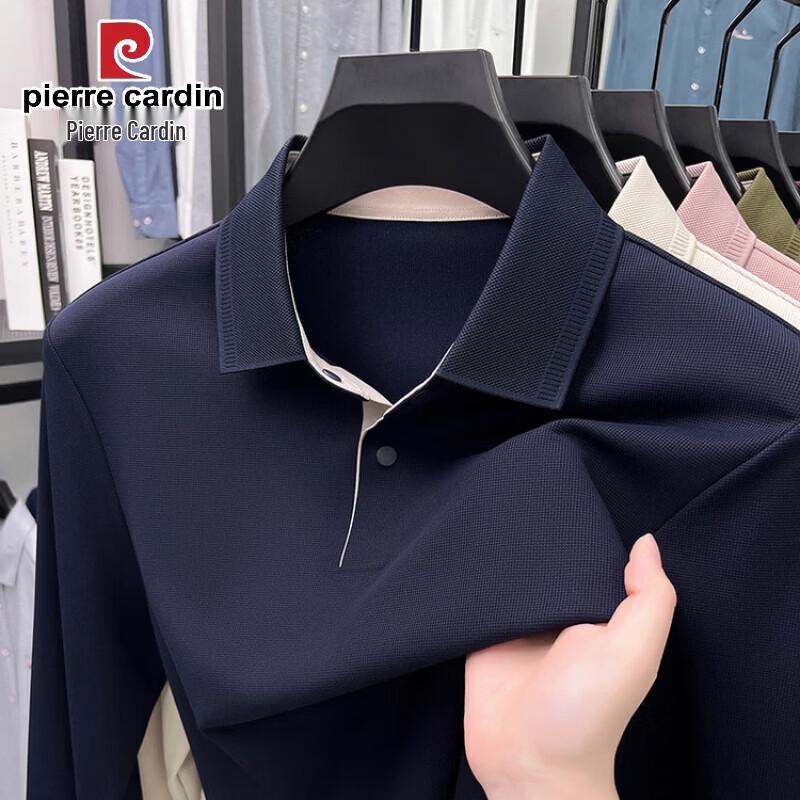 Pierre Cardin Men s Seamless Business Casual Long Sleeve Polo Shirt 3XL