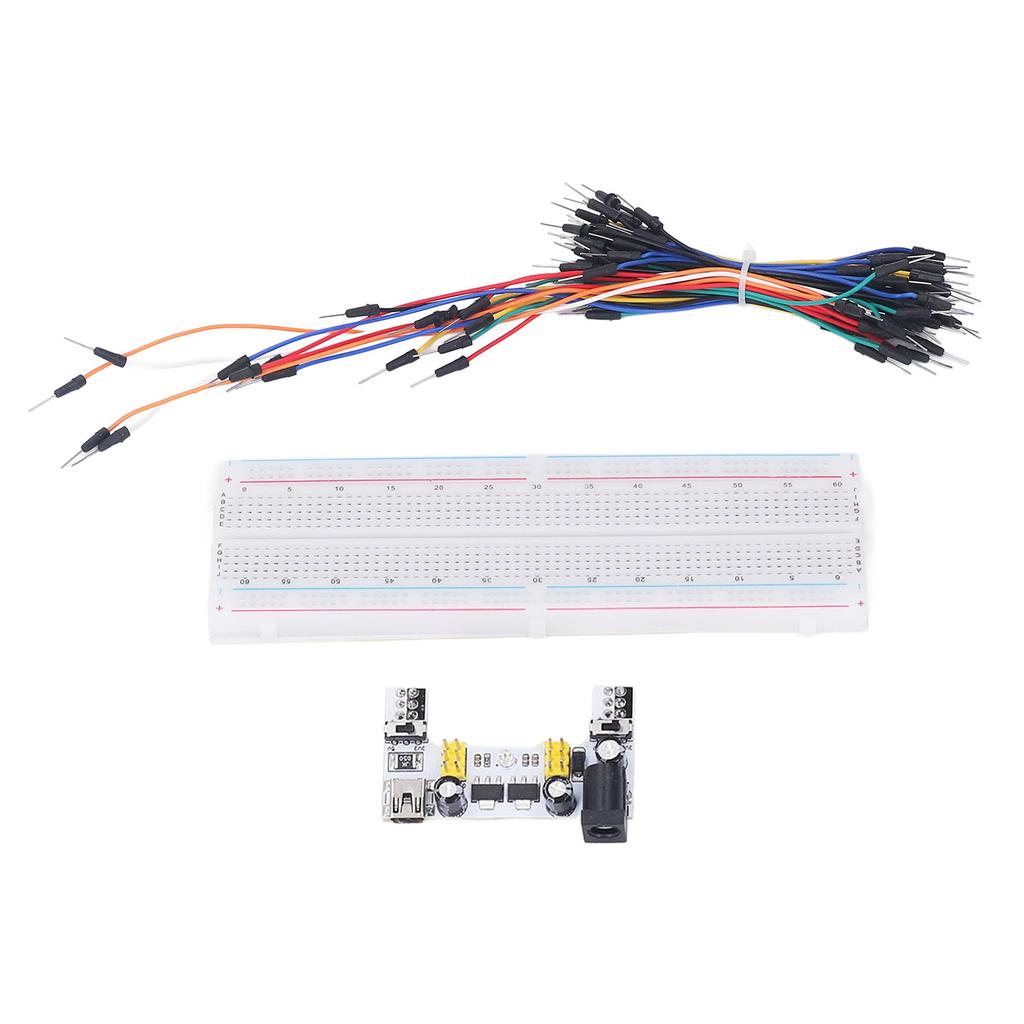 Breadboard Kit Electric 830 Tie Points for Beginner Starter with Power Supply Jumper Cables 12V