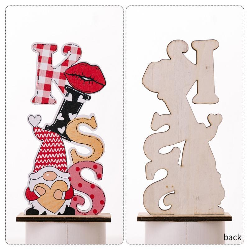1PC hot-selling Valentine's Day decorative products Wooden Valentine's Day ornaments LOVE atmosphere dress up table