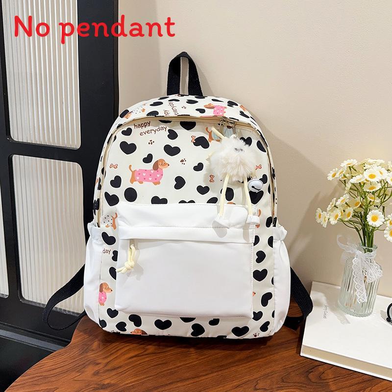 Dog Cartoon Backpack For Teens Large Capacity Nylon Breathable School Bag For Middle School Students