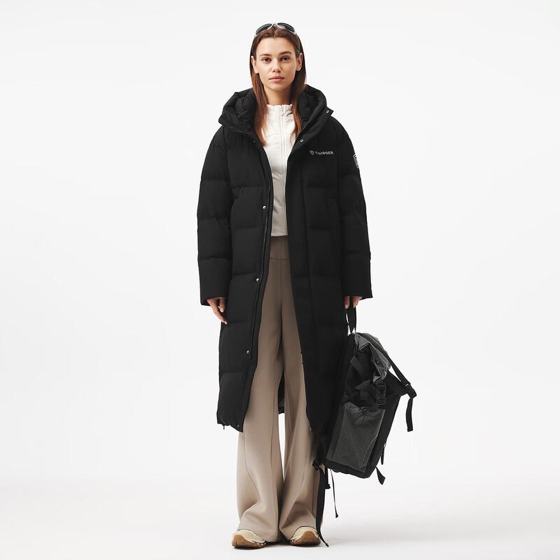 Tanboer Unisex Long Hooded Sporty Casual Down Jacket