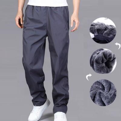 Men's Autumn and Winter Padded and Thickened Warm Casual Trousers Straight Loose Sweatpants