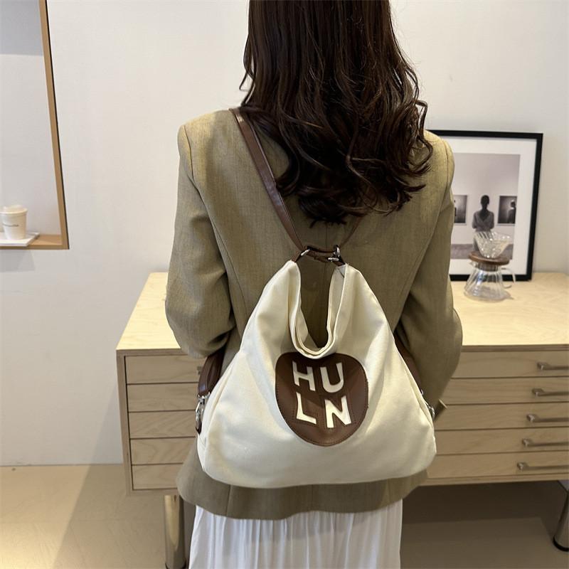 Trendy Canvas Tote Bag For College Students Stylish Large Capacity Daily Use