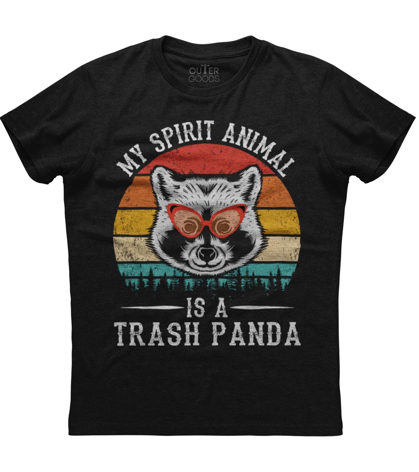 My Spirit Animal Is A Trash Panda Funny Racoon Gift Unisex Black T-Shirt XXL