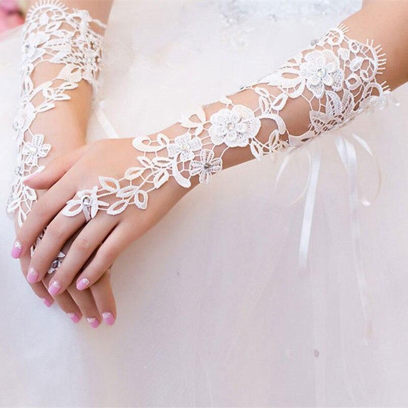 1 Paar Sexy Spitze Fingerlose Fischernetz-Fäustlinge für Damen Hochzeitsfeier Spitze Lange Handschuhe Geschenke