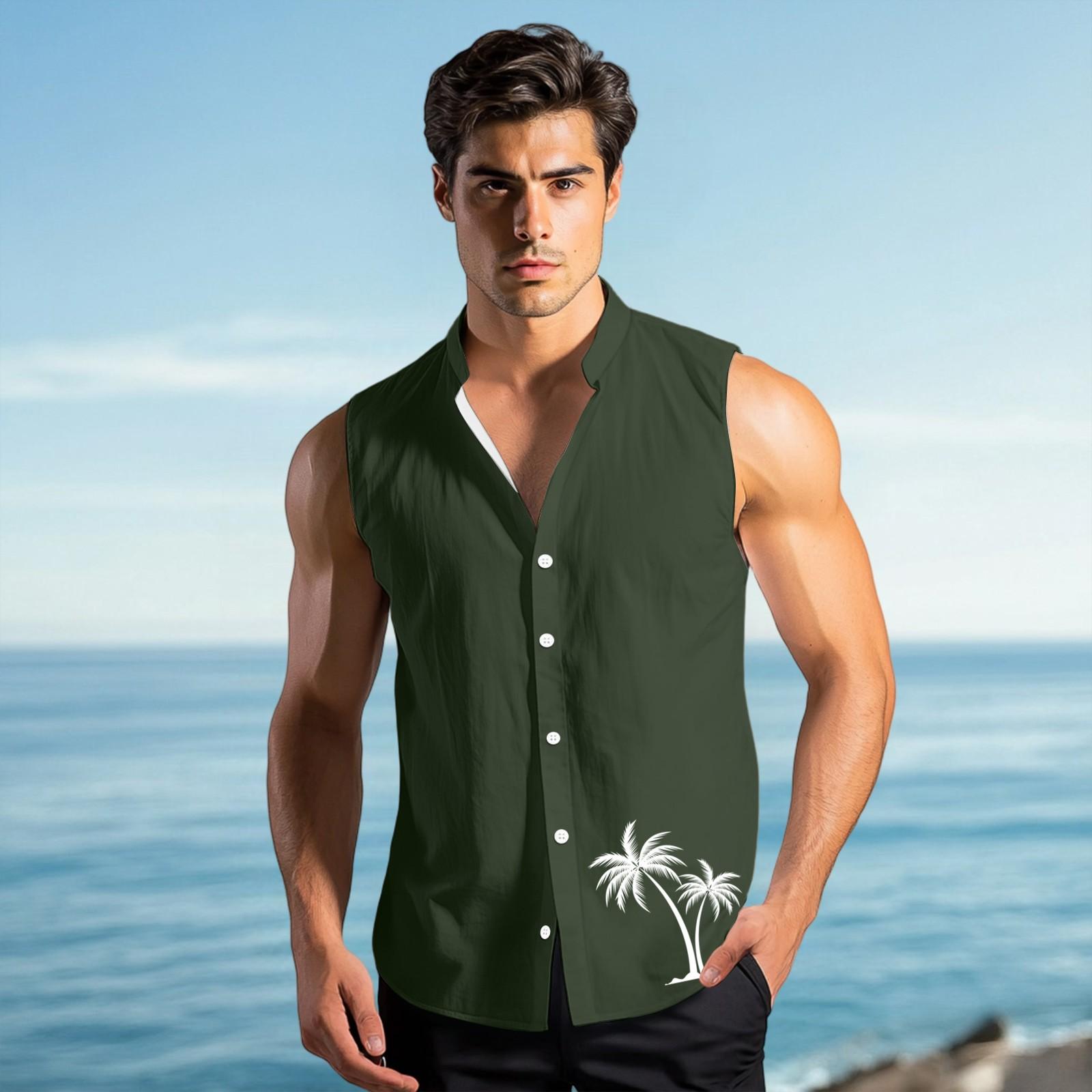 

Чоловіча мода Принтована Безрукавка з Лацканами на Ґудзиках M