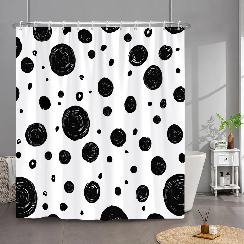Simple Line Geometric Modelling Shower Curtain Modern Creative Art Home Bath Curtains Polyester Fabric Bathroom Decor With Hooks