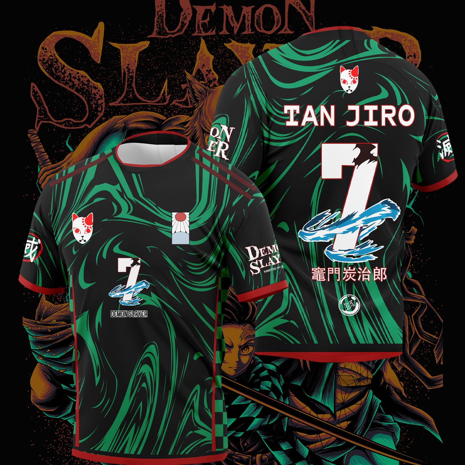 

New Anime Demon Slayer Jersey Tanjirou Maillot Casual Breathable T-Shirt For Men Women In Summer Roleplay Clothing Tshirt Tops 6XL
