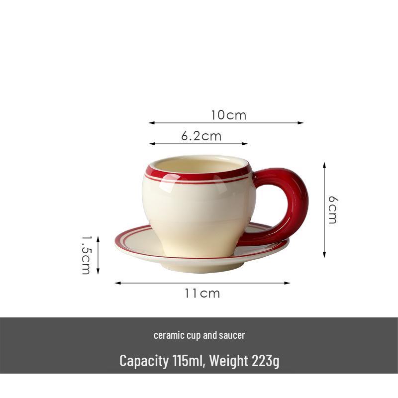 

Striped Ceramic Water Cup & Teapot Set for Living Room and Afternoon Tea 500ml