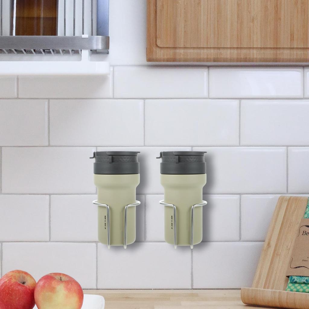 Iplusmile Drink Holder Cup Holder for Car Bottle Cage Easy Install Durable Stainless Steel Silver Set of 2