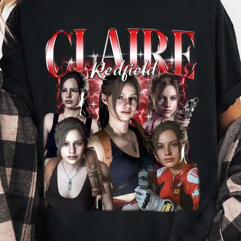 

Resident Evil Claire Redfield Graphic 100cotton unisex shirt 2026 Summer New Oneck Unisex Y2k retro Short Sleeve Tshirt fan gift 4XL