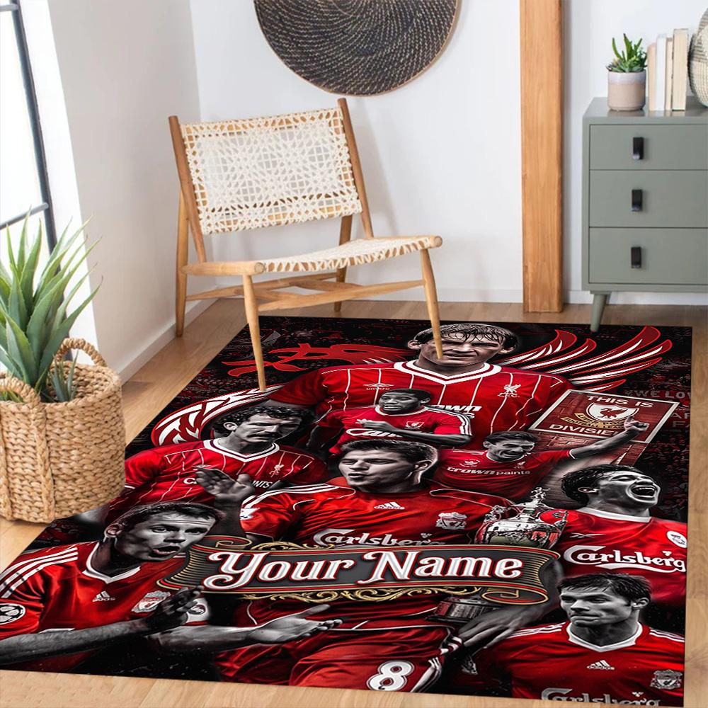 Liverpool Team Personalized Name Floor Rug Office Rug Design For Balcony Bedrooms Foyer Playrooms Antislip Carpet Office Home Decor