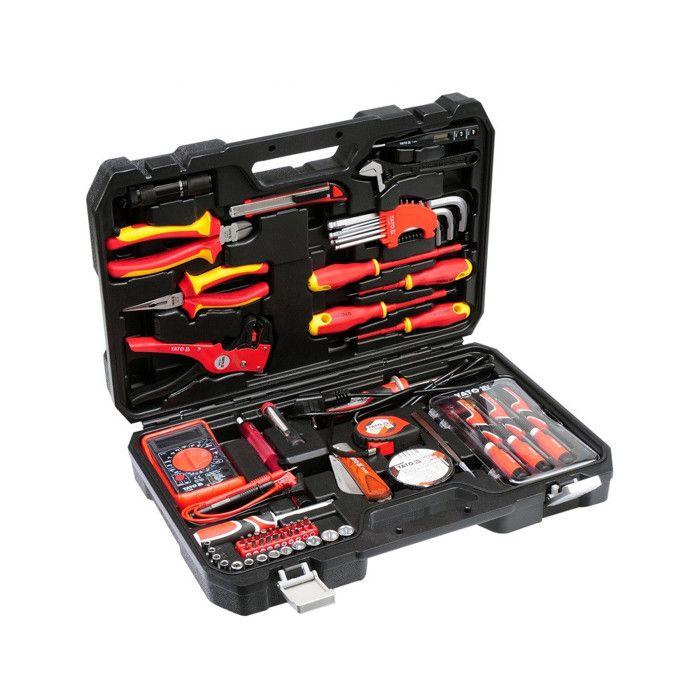 Caisse à outils électricien yato yt-39009 68 pièces noir