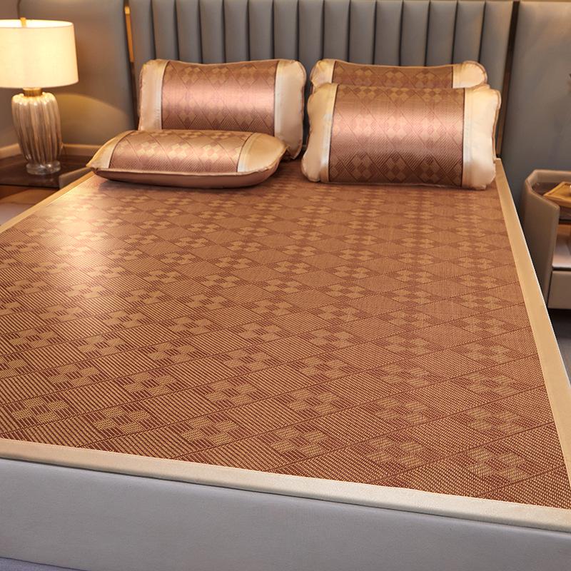 Summer Artemisia Rattan Three-Piece Foldable Double Bed Mat Set