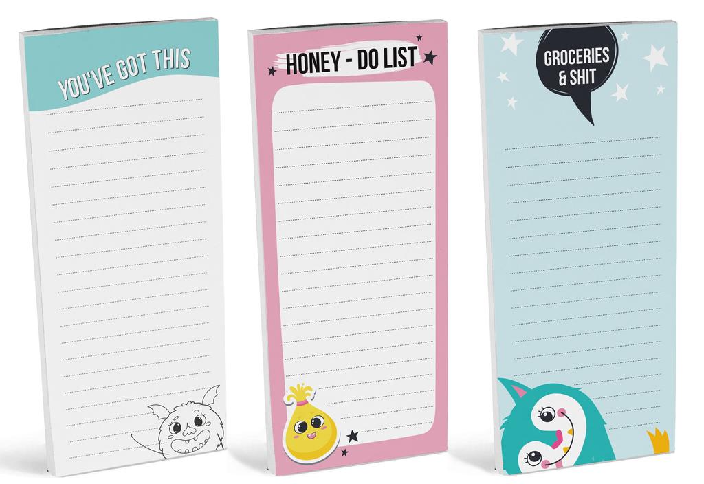 Inkdotpot Pack of 3 Magnetic Fridge To-Do List Notepads- Magnetic Memo Pads For Refrigerator-  (50 Sheets