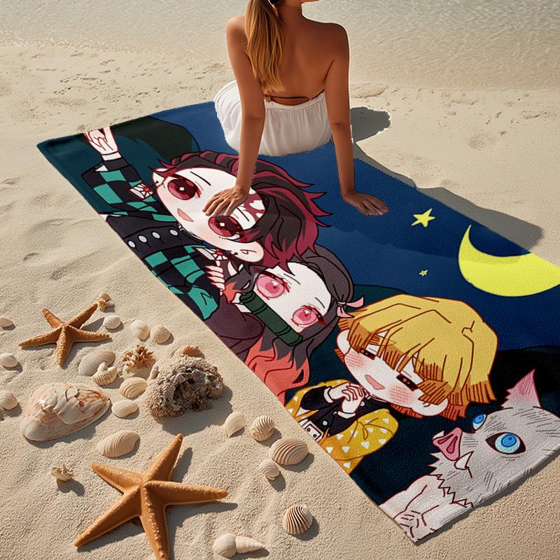 1PC Winter Fantasy Slayer Group Beach Towel - Soft,  Absorbent Microfiber, Lightweight, Ideal for The Beach, Parties, Travel, Camping fan gifts
