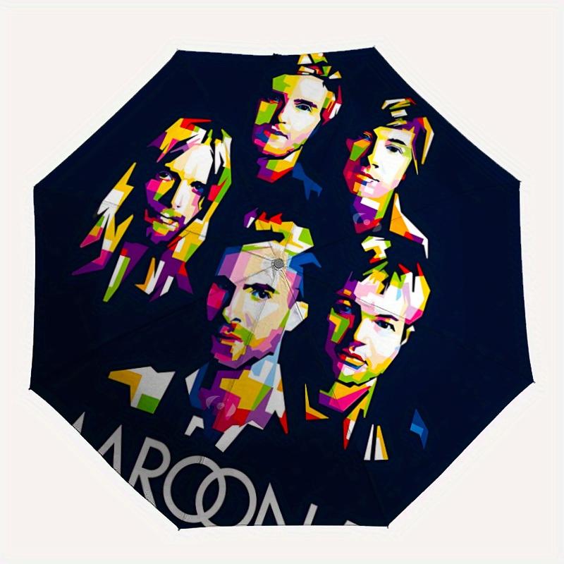 

1pc Maroon 5 Band Merchandise Automatic Opening/closing Umbrella, Windproof, Foldable Sunshade, Perfect Gift for Friends, Durable Handle yy250815111