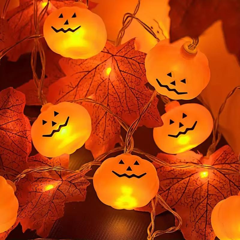 Halloween Pumpkin String Lights 3D Pumpkin Lantern Battery Powered LED Fairy Lights for Party Holiday Horror Atmosphere Decor