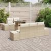 VidaXL Ensemble de Canapés de Jardin 6 Pièces avec Coussins Beige Poly Rattan 3349097