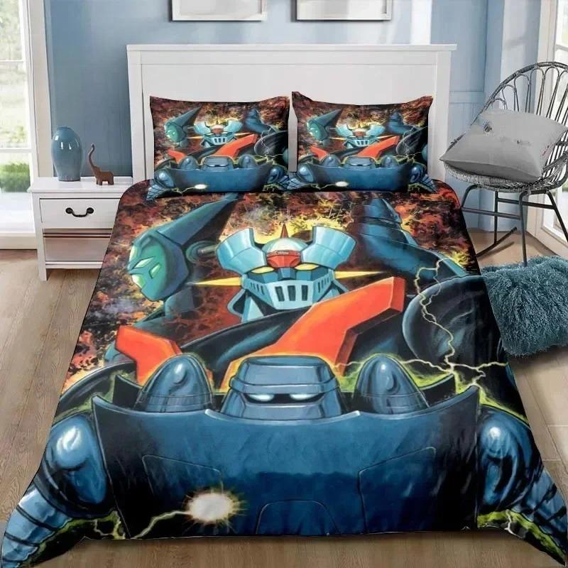 Mazinger Z Ufo Robot Grendizer Duvet Cover Pillowcase Bedding Set Adult Boy Girl Bedroom Decoration Children Single Double Size