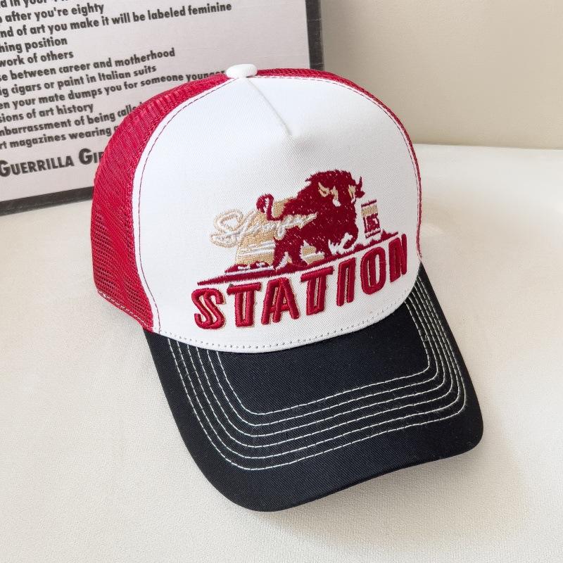American Retro Baseball Cap Mesh Breathable UPF50+ Unisex Hip Hop Streetwear Adjustable Vintage Sun Hat